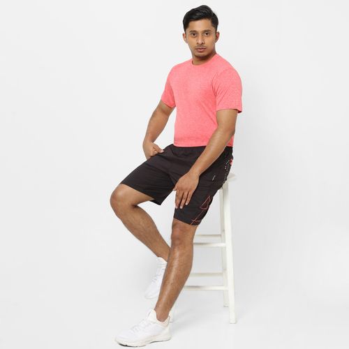 Camiseta fitness masculina essencial respirável com gola careca - vermelho