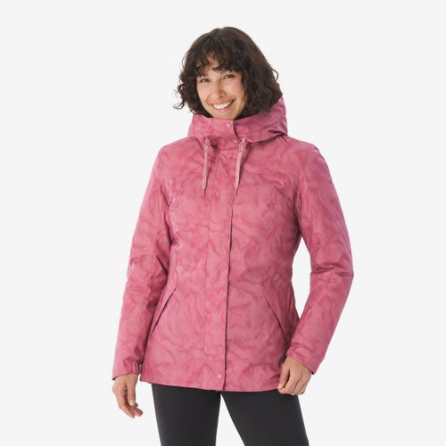 Jaqueta feminina impermeável de trilha nh500 rosa