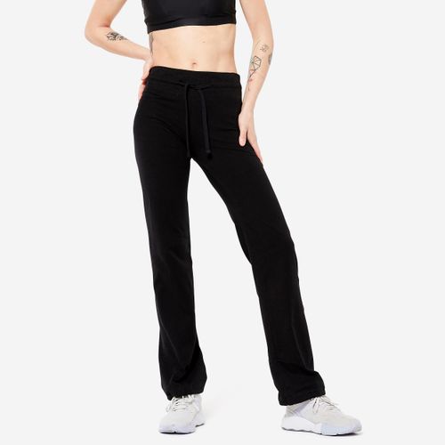 Calça Legging Feminina de Ginástica de Algodão 500 Domyos Preta