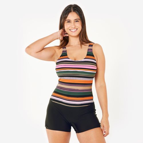 Maiô Shorty Feminino de Natação Dova 100 Listrado Nabaiji Rosa